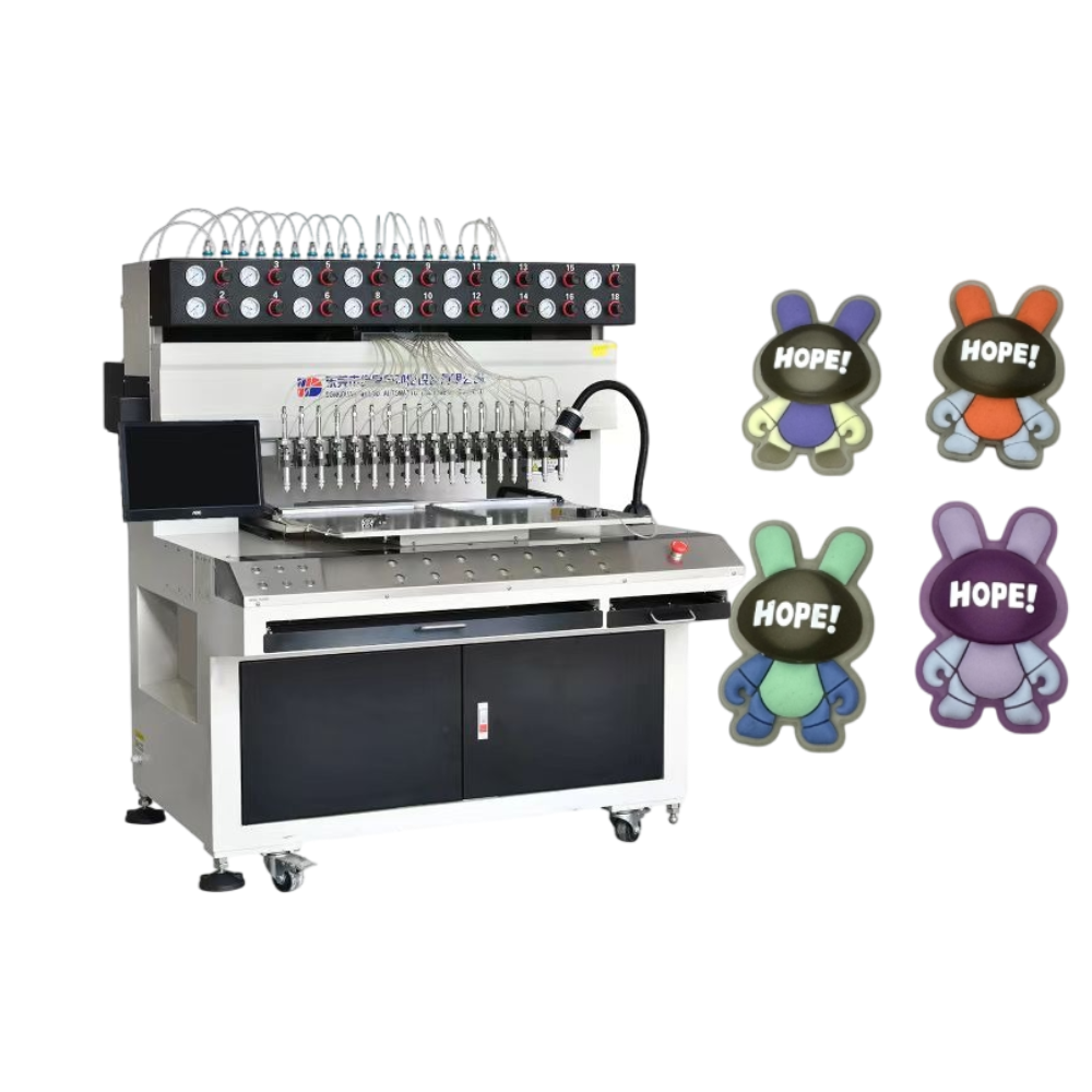 Emoji figure soft pvc keyring filling machine